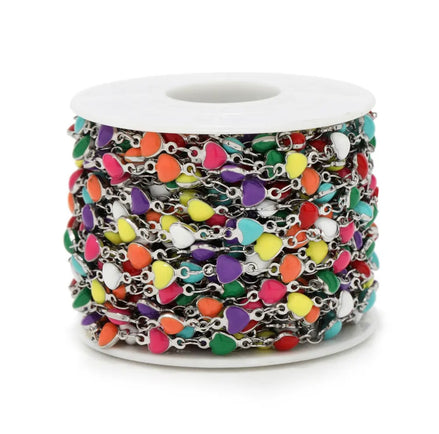 PJ - Color Enameled Heart Chain