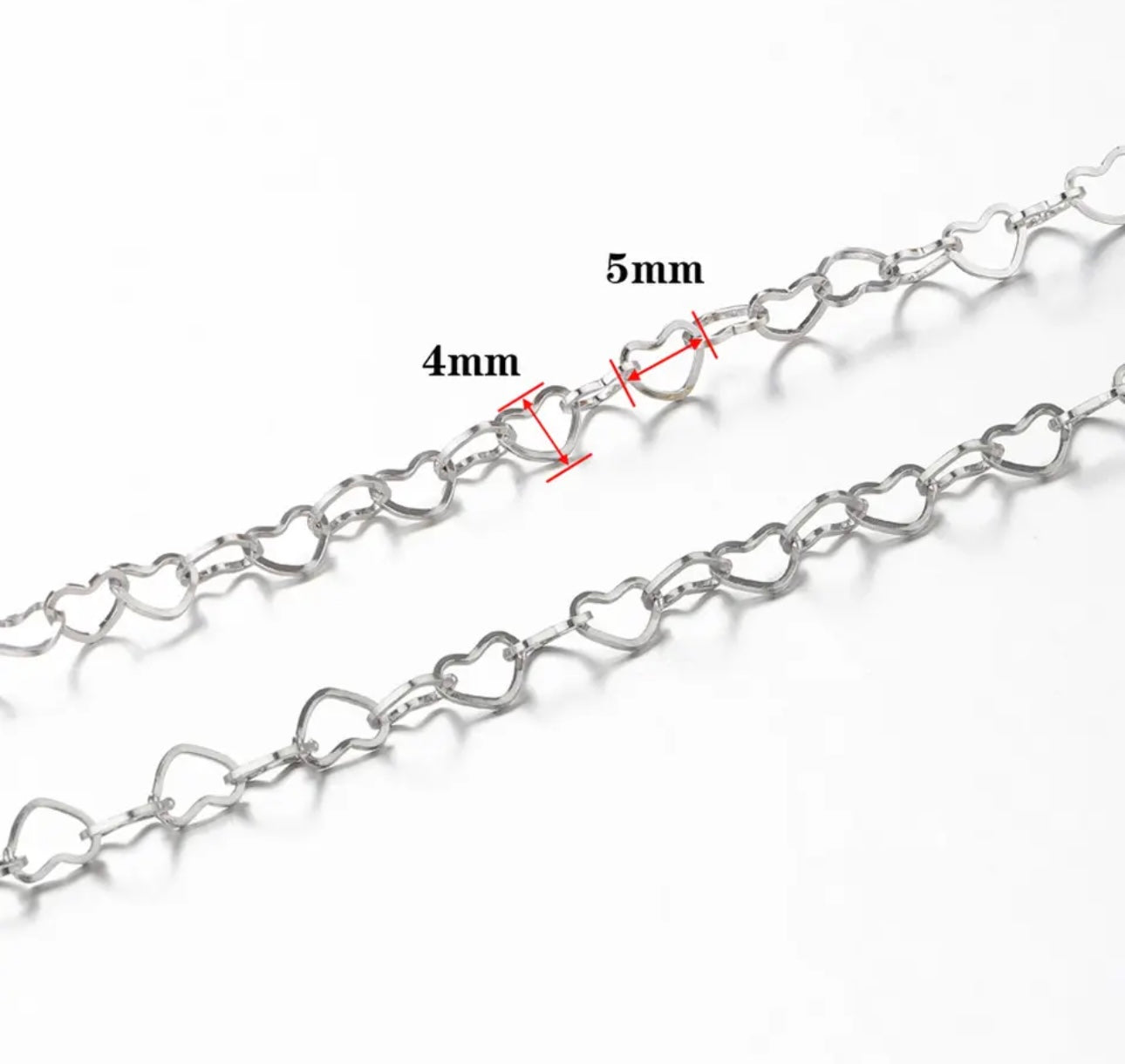 stainless steel heart chain