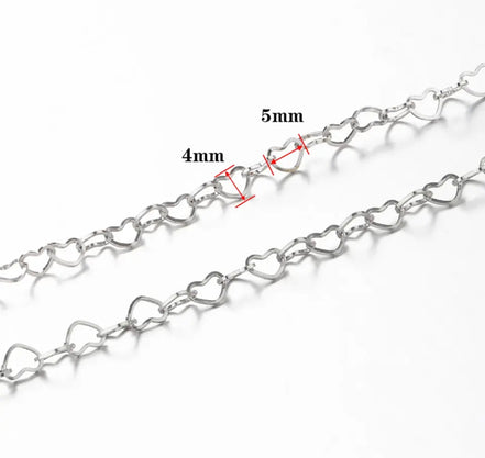 stainless steel heart chain