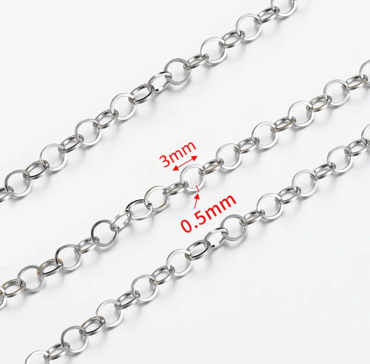 PJ - small circle stainless steel chain
