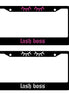 lash boss license plate frame