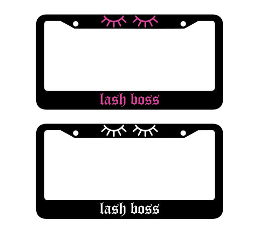 lash boss license plate frame