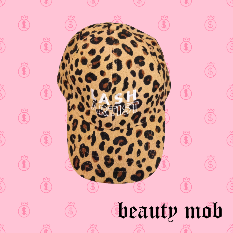 leopard lash artist hat - bkeyelashes