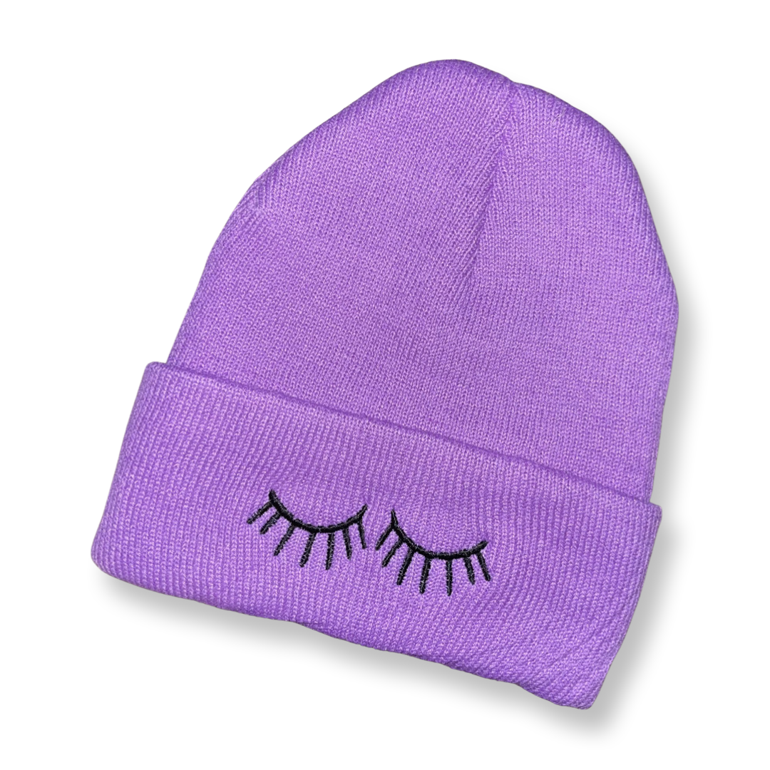 eyelash beanie - bkeyelashes