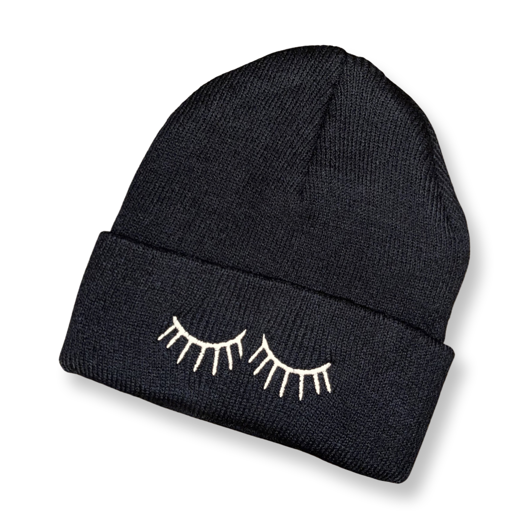 eyelash beanie - bkeyelashes