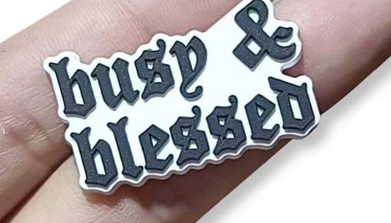 busy and blessed shoe charm - bkeyelashes