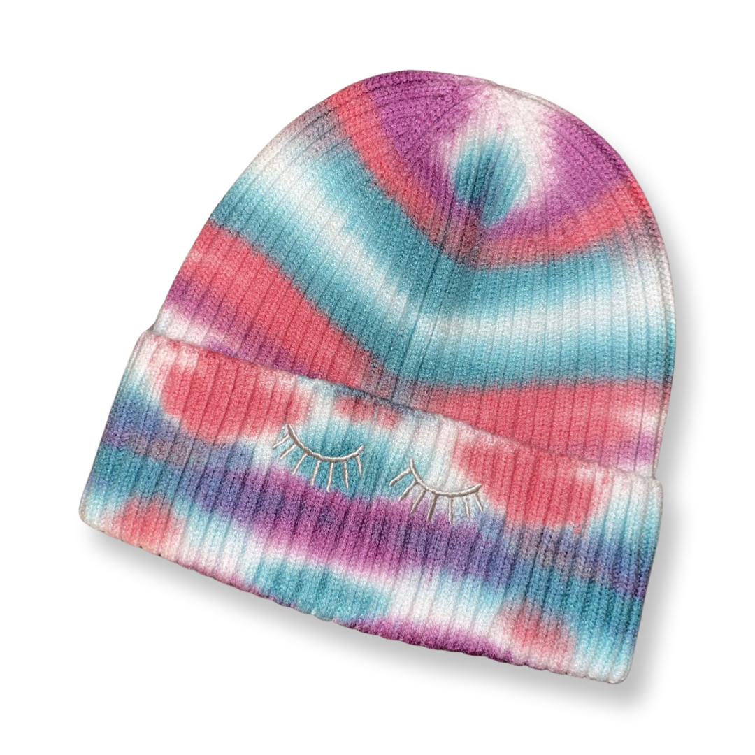 tie dye eyelash beanie - bkeyelashes