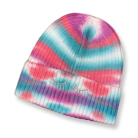 tie dye eyelash beanie - bkeyelashes