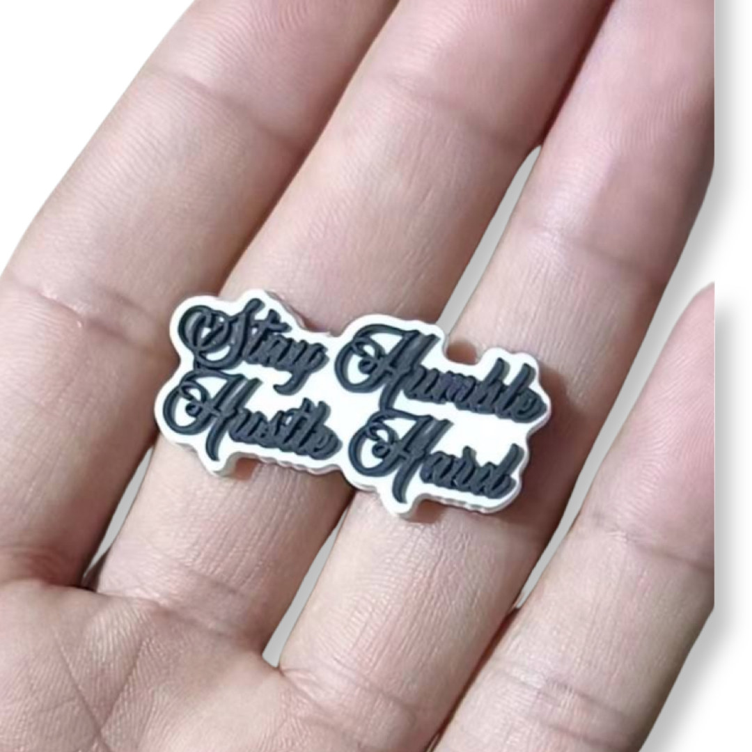stay humble hustle hard shoe charm - bkeyelashes
