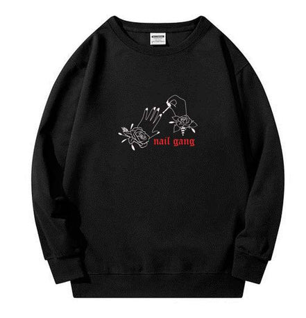 nail gang crewneck sweater - bkeyelashes