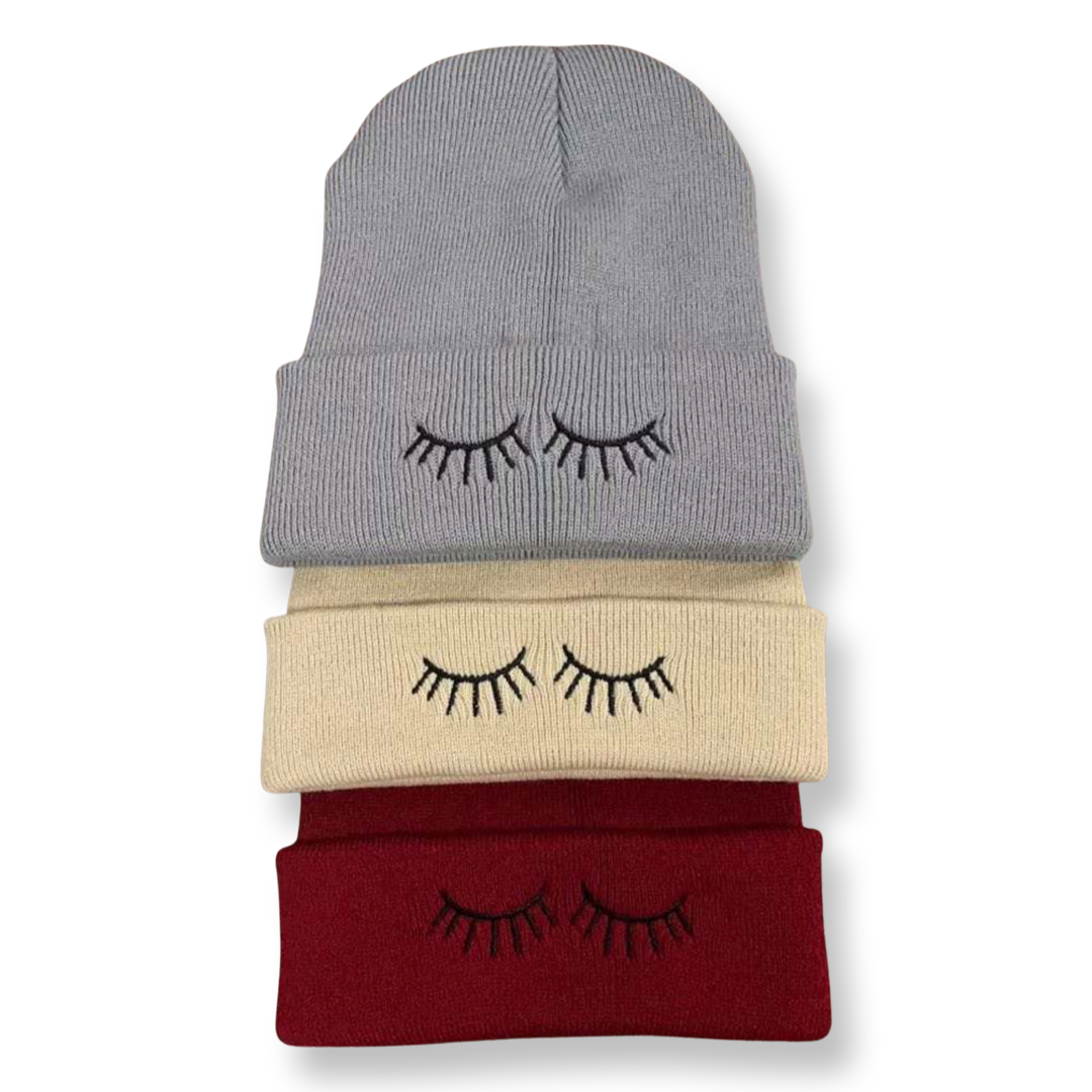 eyelash beanie - bkeyelashes