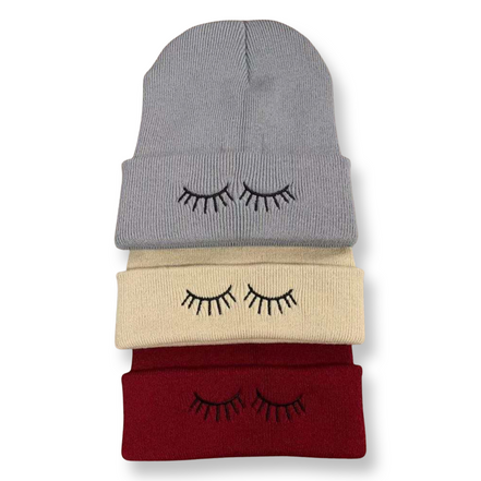 eyelash beanie - bkeyelashes