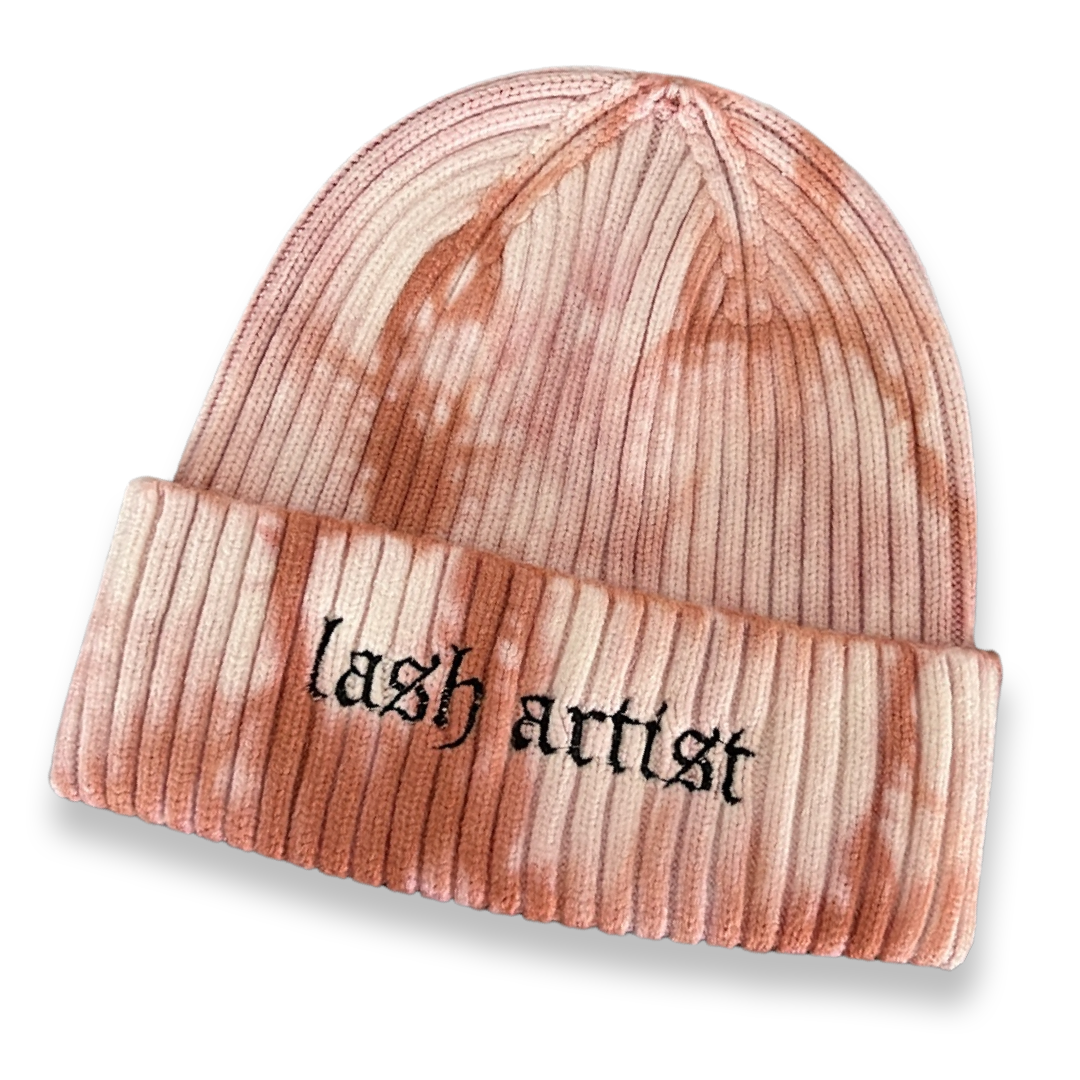 lash artist tie dye beanie - bkeyelashes