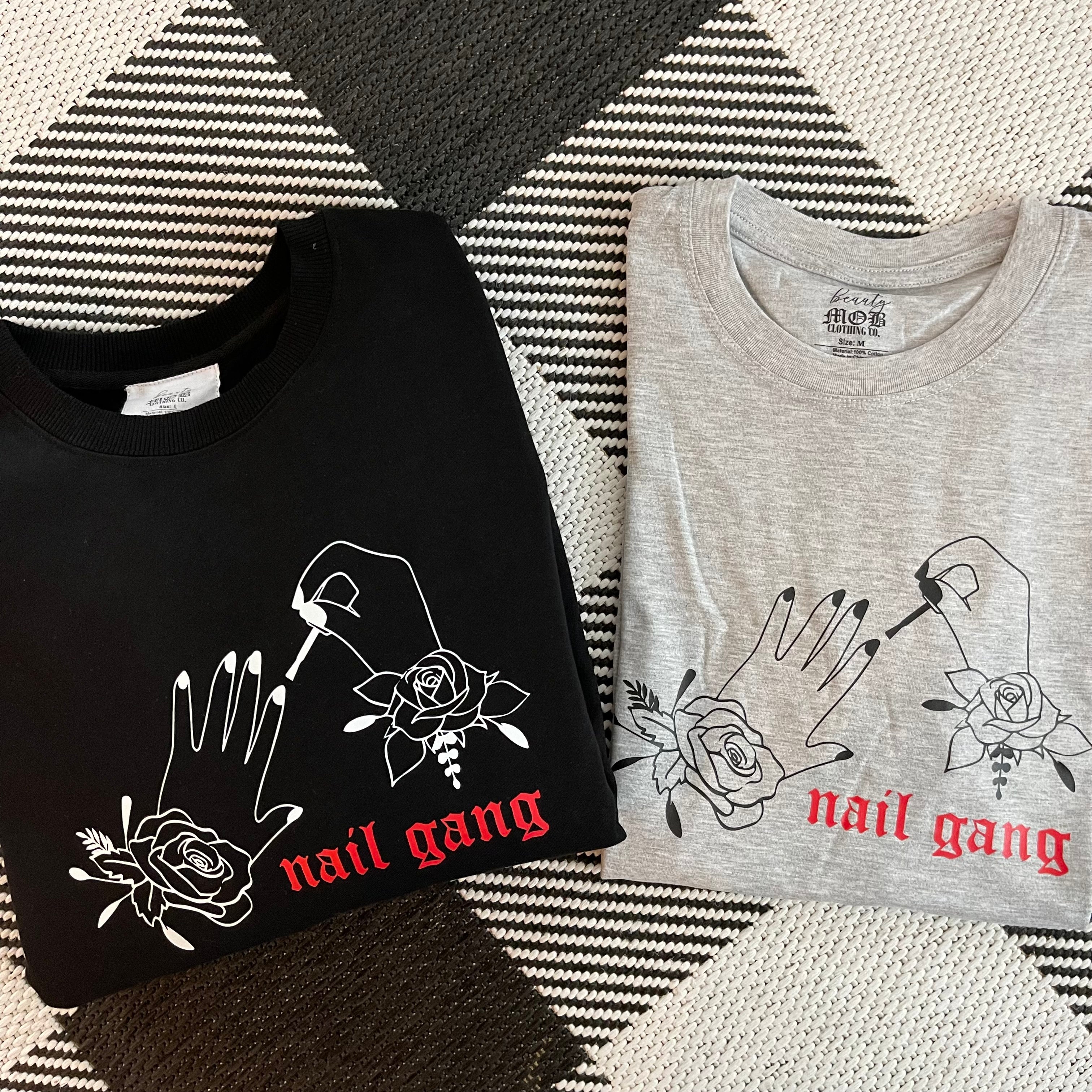 nail gang crewneck sweater - bkeyelashes