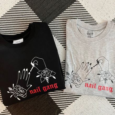 nail gang crewneck sweater - bkeyelashes