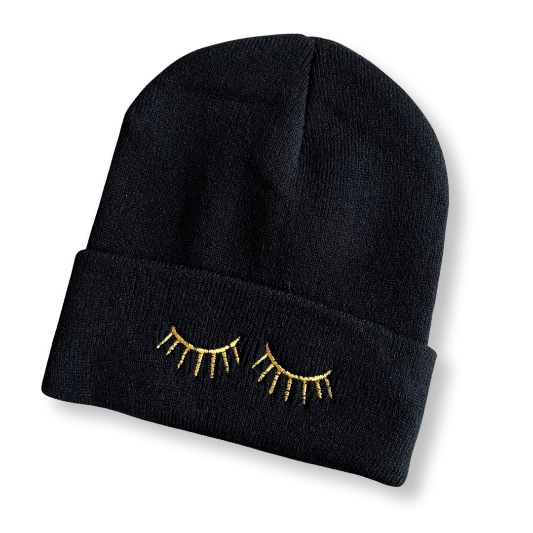 eyelash beanie - bkeyelashes