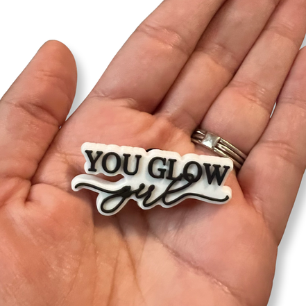 you glow girl shoe charm - bkeyelashes