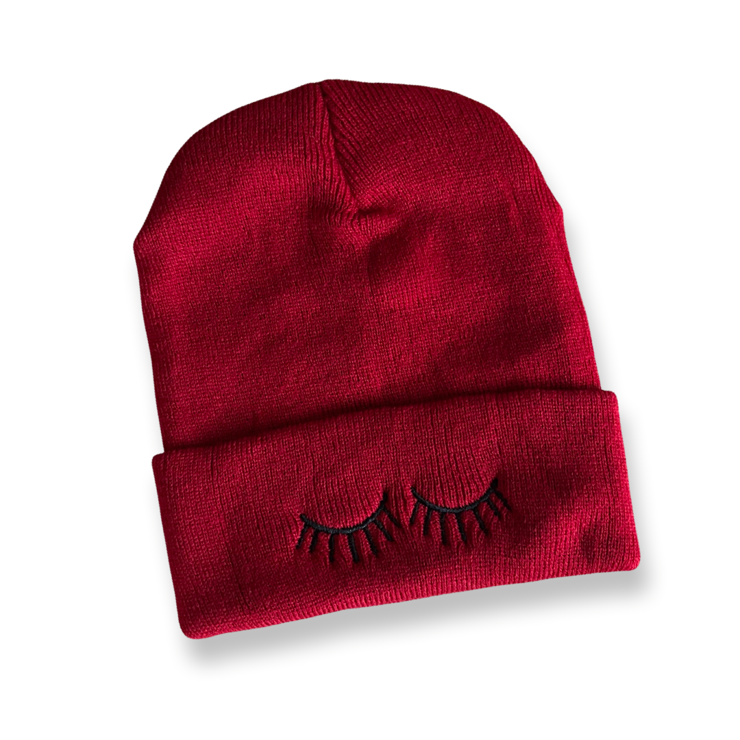 eyelash beanie - bkeyelashes