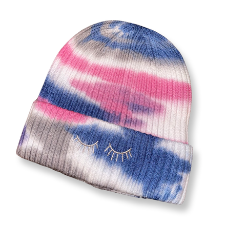 tie dye eyelash beanie - bkeyelashes