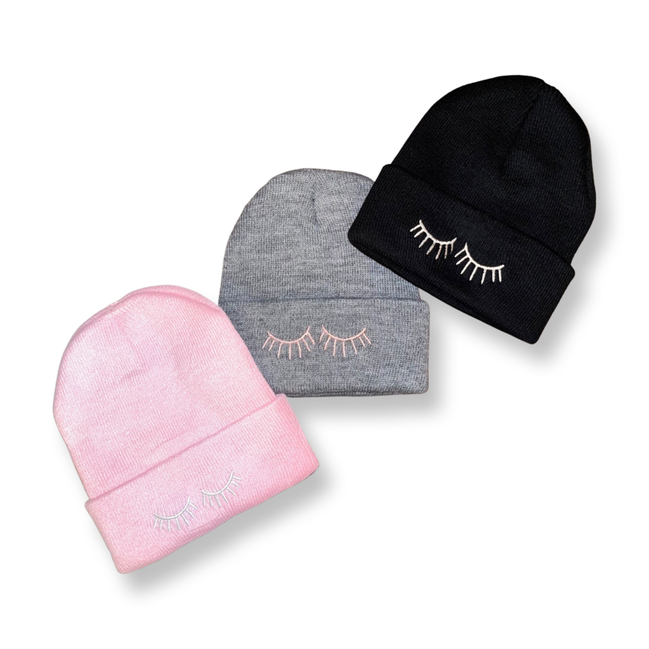 eyelash beanie - bkeyelashes